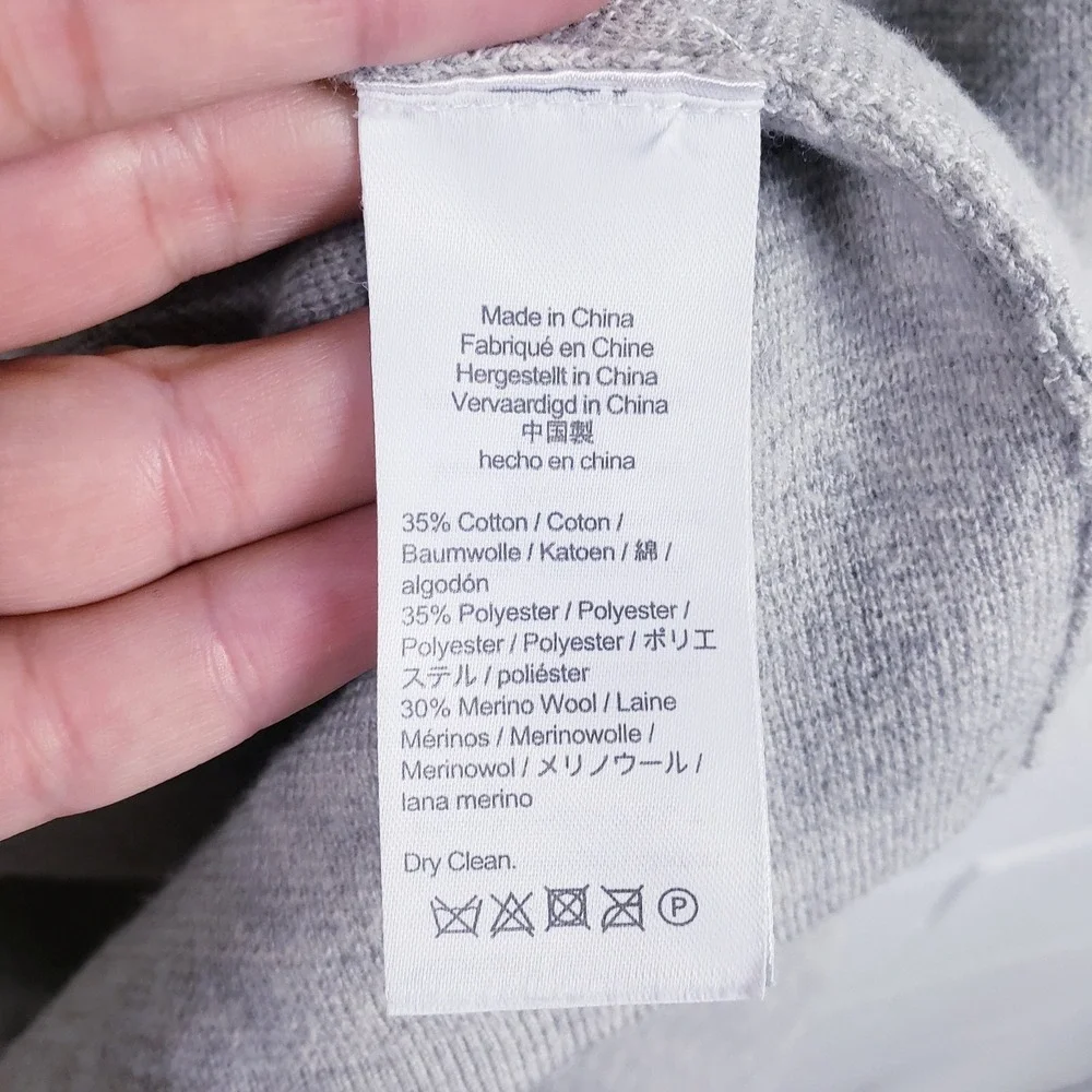 J.Crew Juliette Collarless Sweater-Blazer J6339 Gray Long‎ Length Size Small